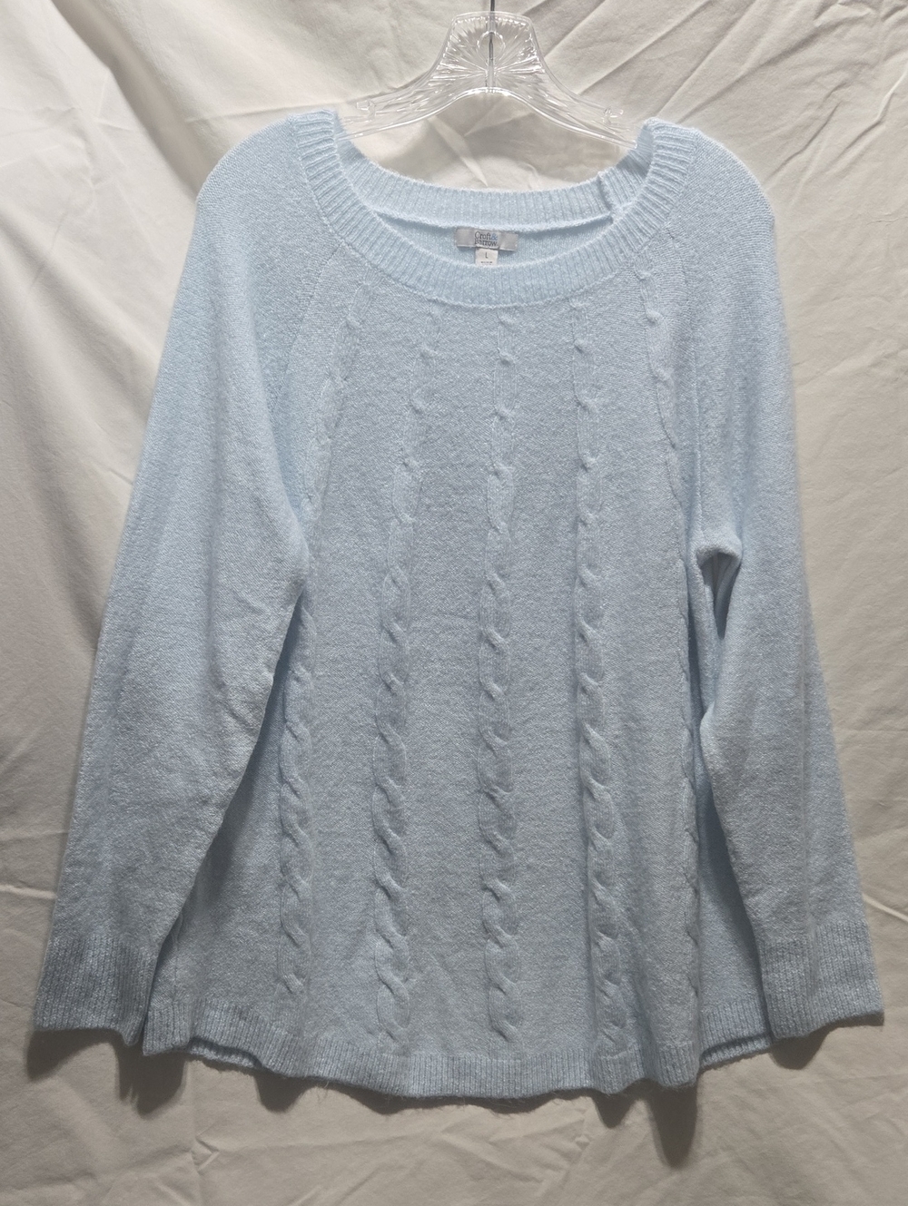 Croft & Barrow Cable Knit Sweater in Blue Size Large Like New